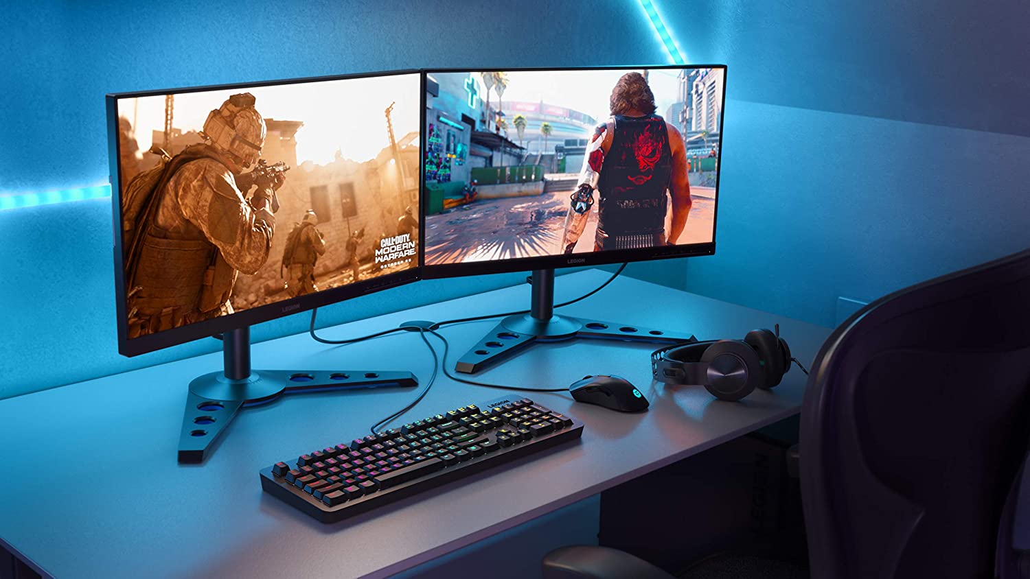 A professional gaming analyst comparing telemetry stats on dual screens